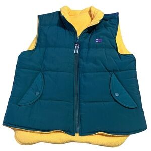 Bugle‎ Boy 90s Reversible Puffer Vest M Fleece Nylon Colorblock